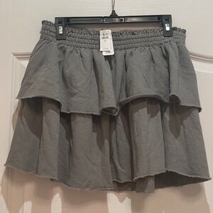NWT Aerie Army Green Ruffle Skirt